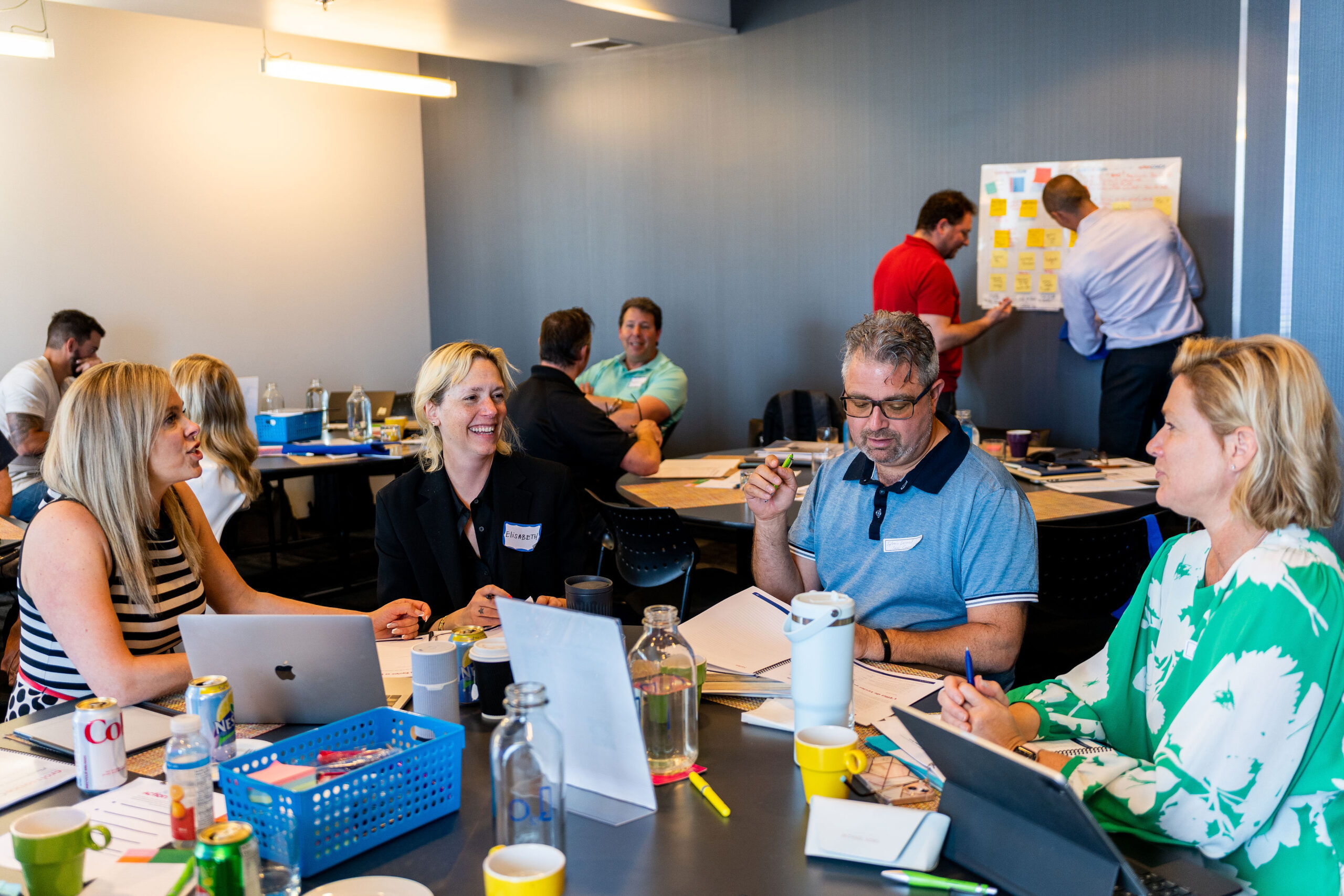 Business owners working on their 90-day plans with coach Catherine Lavoie at GrowthCLUB